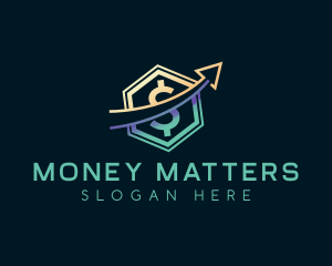 Money Arrow Dollar logo design