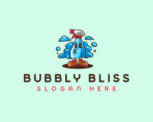 Cleaner Disinfection Bubbles logo design