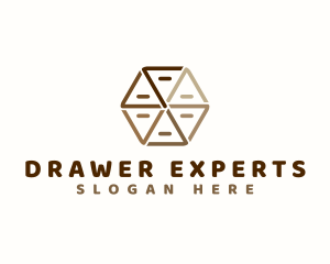 Geometric Hexagon Cabinet logo design