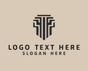 Law Pillar Letter T Logo