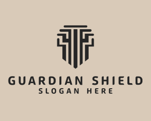 Justice Shield Pillar logo design