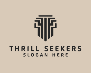 Law Pillar Letter T logo design