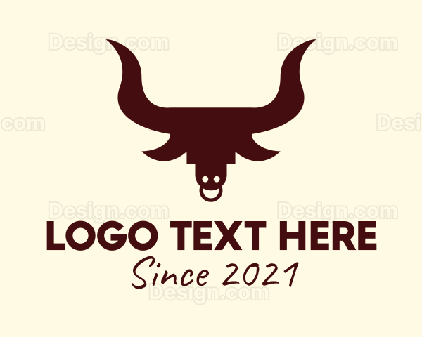 Brown Bull Hunting Logo