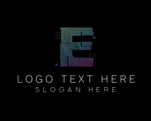 Modern Glitch Letter E logo