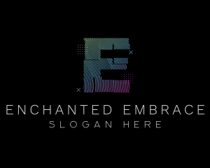 Modern Glitch Letter E logo design