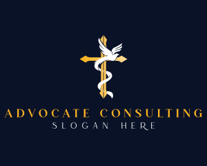 Dove Crucifix Religion logo