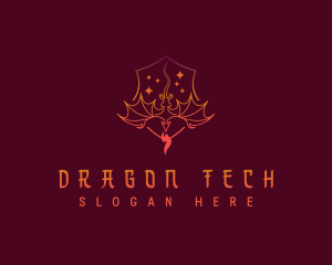 Dragon Fire Shield logo design