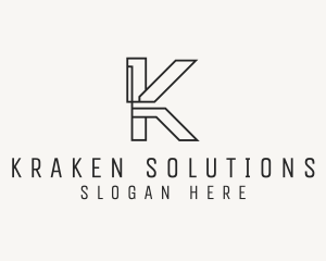 Industrial Construction Letter K logo design