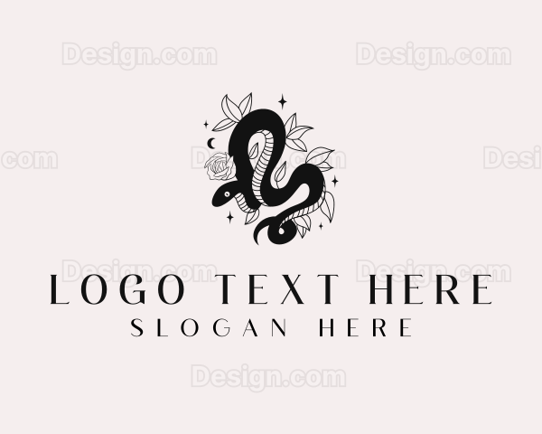 Floral Snake Boho Logo