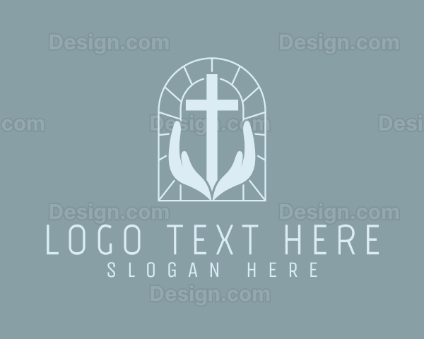 Religious Worship Cross Logo