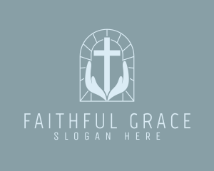 Religious Worship Cross logo design