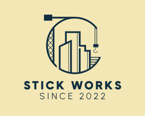 City Construction Crane logo design