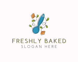 Floral Baking Spoon logo design