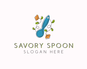 Floral Baking Spoon logo design