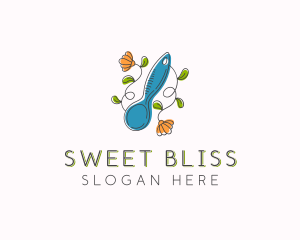 Floral Baking Spoon logo design