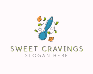 Floral Baking Spoon logo design