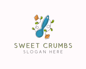 Floral Baking Spoon logo design