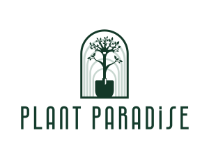 Shovel Plant Gardening logo design