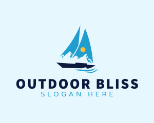 Sun Sailboat Ocean logo design