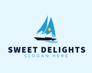 Sun Sailboat Ocean logo