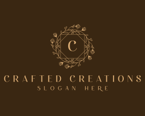 Organic Flower Wreath logo design