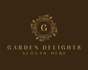 Organic Flower Wreath logo design