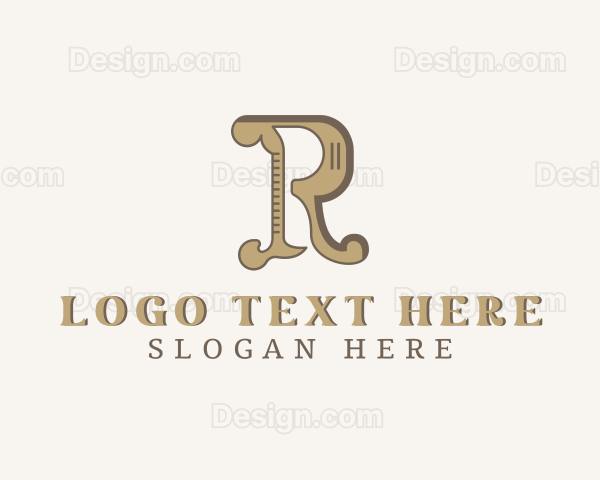 Retro Antique Boutique Letter R Logo