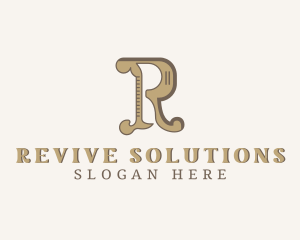 Retro Antique Boutique Letter R logo design