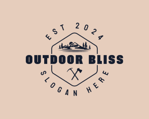 Hexagon Hiking Adventure logo design