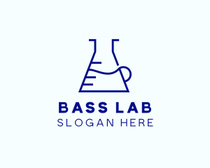 Minimalist Laboratory Flask logo design