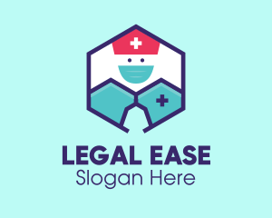 Medical Nurse Doctor Hexagon Logo