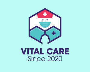 Medical Nurse Doctor Hexagon logo