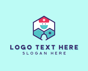 Medical Nurse Doctor Hexagon logo