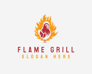 Flame Chicken Grill logo design