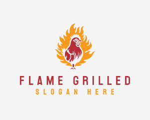 Flame Chicken Grill logo design