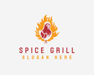 Flame Chicken Grill logo design