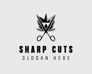 Barbershop Scissors Crown logo