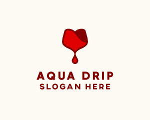 Red Wine Droplet Bleed logo design