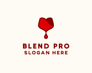 Red Wine Droplet Bleed logo design