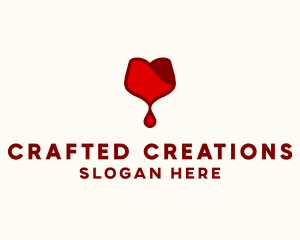 Red Wine Droplet Bleed logo design