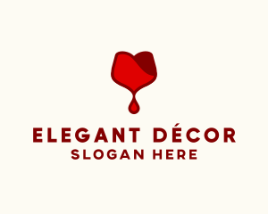 Red Wine Droplet Bleed logo design