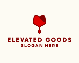 Red Wine Droplet Bleed logo design