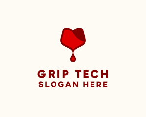 Red Wine Droplet Bleed logo design