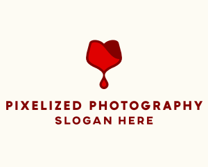 Red Wine Droplet Bleed logo design