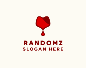 Red Wine Droplet Bleed logo design