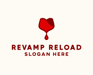 Red Wine Droplet Bleed logo design