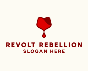 Red Wine Droplet Bleed logo design