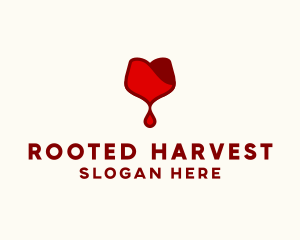 Red Wine Droplet Bleed logo design