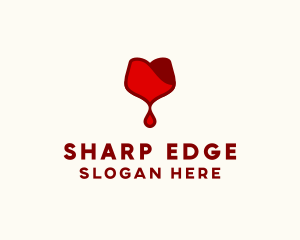 Red Wine Droplet Bleed logo design