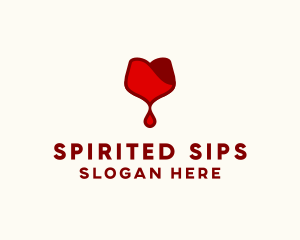 Red Wine Droplet Bleed logo design